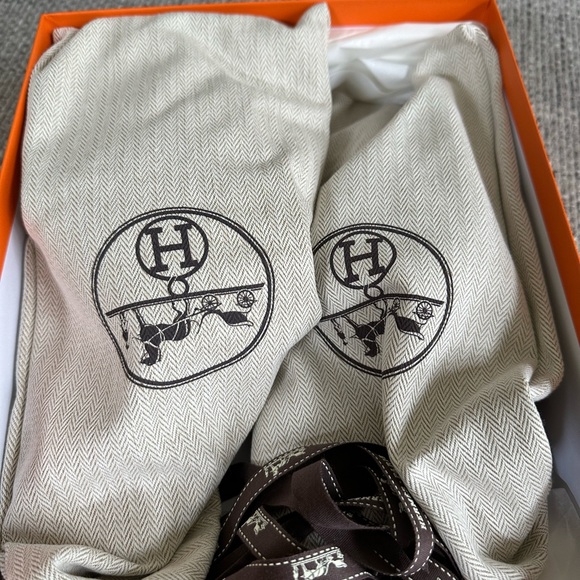 NEW Hermes Rose Pale Epsom Calfskin Oran SandalS - Picture 12 of 13